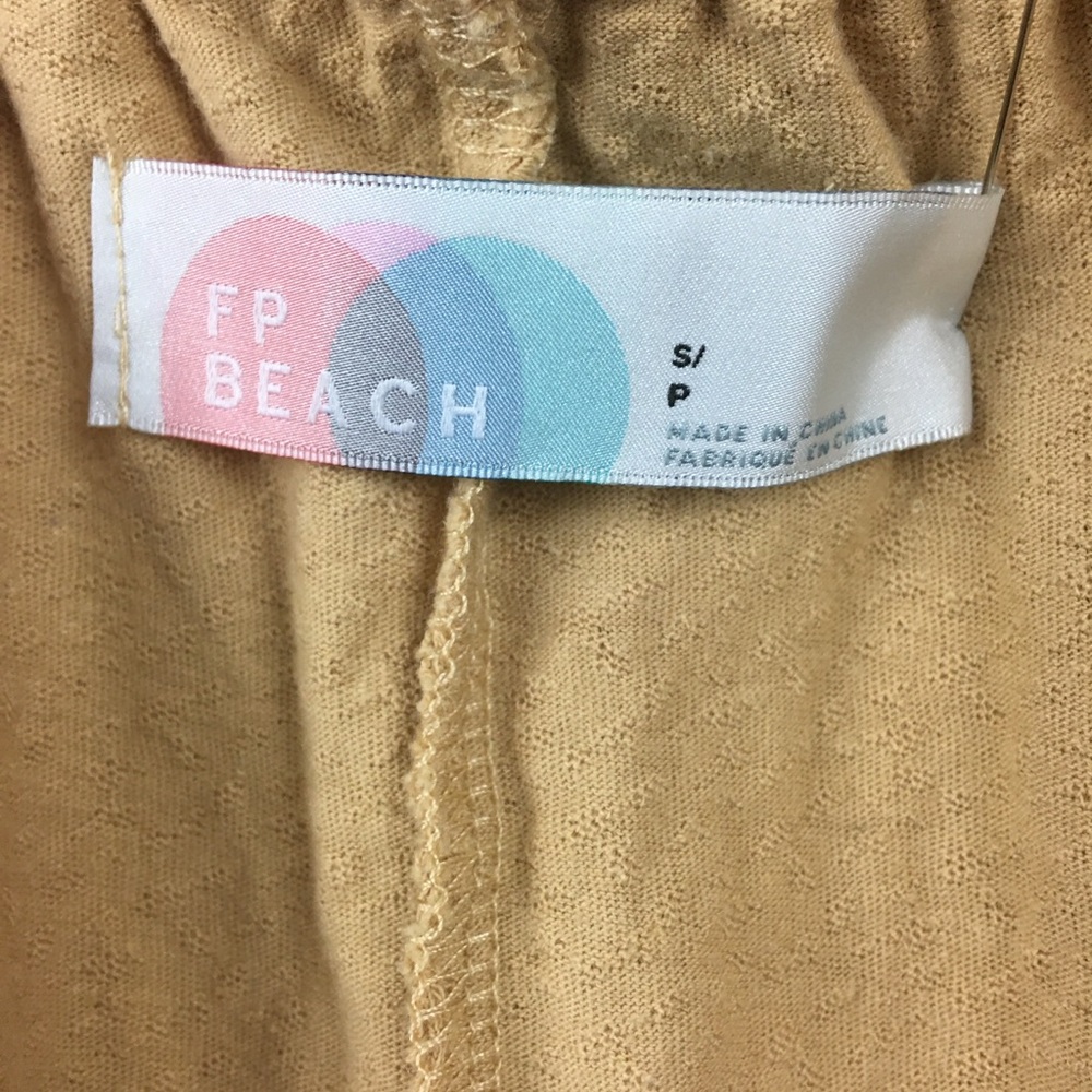 Free People FP Beach Good Day One-Piece Linen Bld Jumpsuit Velvet Sand Flowy S - Picture 8 of 12